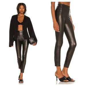 SPANX Leather-Like Ankle Skinny Pants M Noir Black